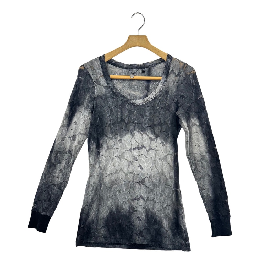 BKE Boutique Lace Ombre Long Sleeve Top Shirt Women Size L Made in Canada